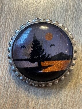Handcrafted Butterfly Wing Brooch Glass Cabochon Art